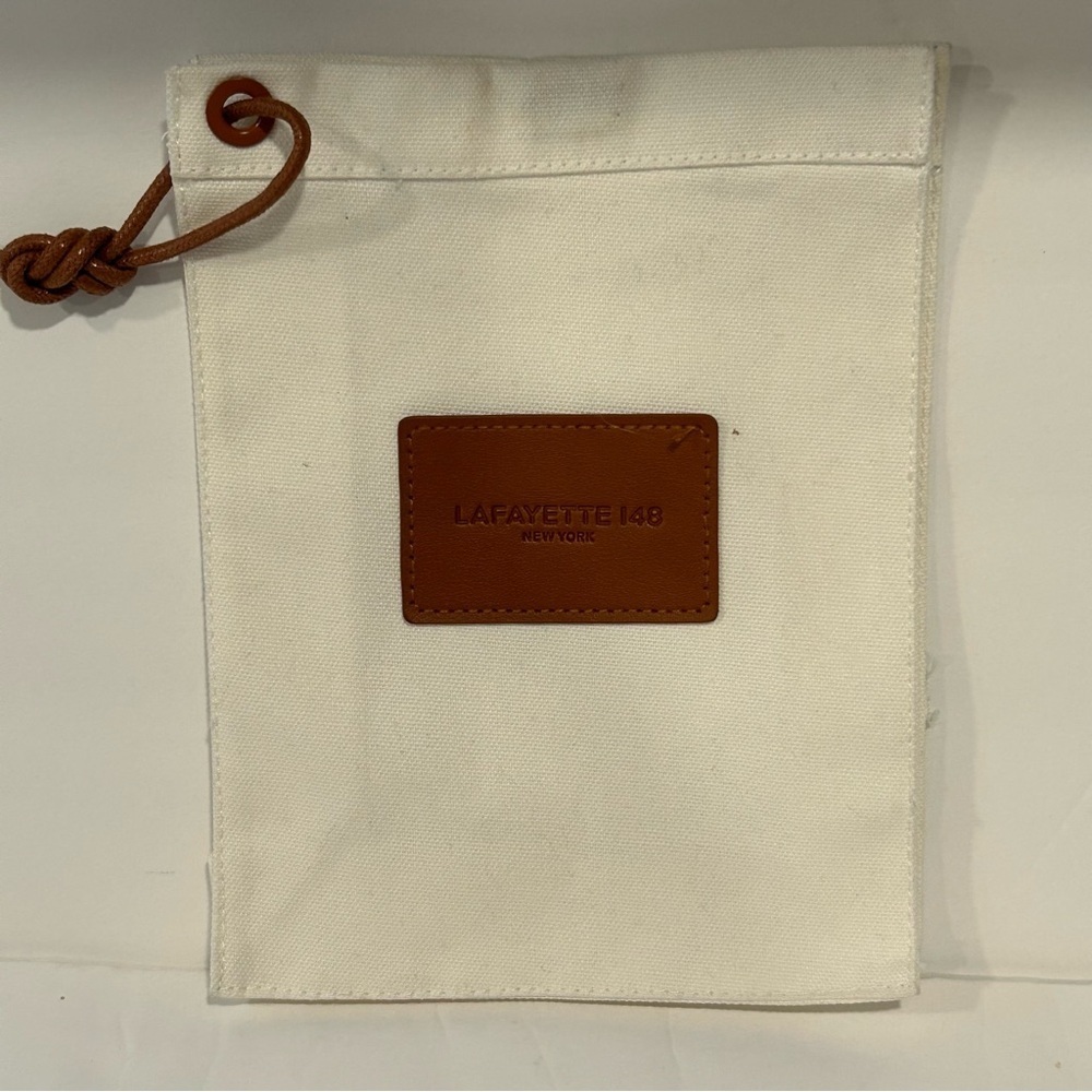 LAFAYETTE 148 NEW YORK Canvas & Leather Mini Pouch/Wristlet/Multi-Use Bag